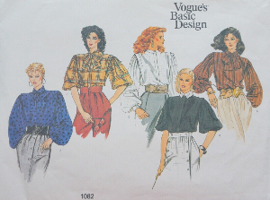 Vintage Vogue Basics Blouse Pattern 1082 Size 10 Uncut Factory Folded